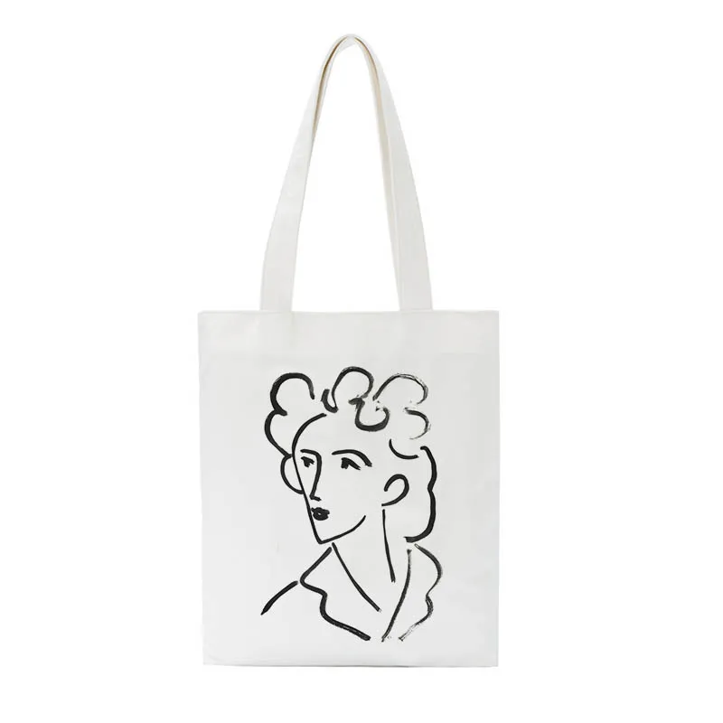 Matisse Холст мультфильм искусство печати абстрактный женский холст большой емкости Повседневная мода новые винтажные сумки на плечо