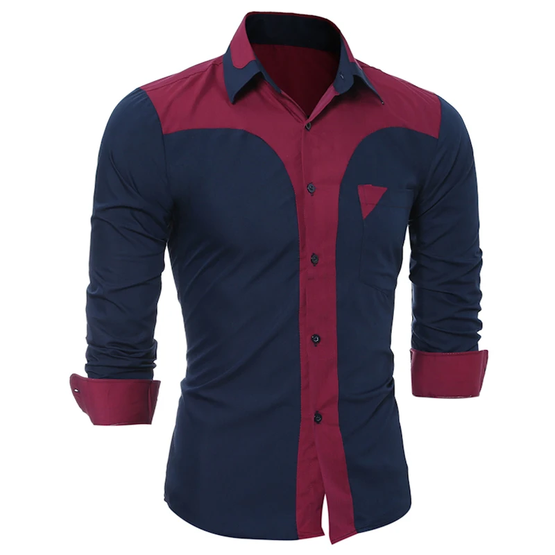 WSGYJ Brand 2018 Fashion Male Shirt Long-Sleeves Tops Youth Hit Color Mens Dress Shirts Slim Men 3XL | Мужская одежда