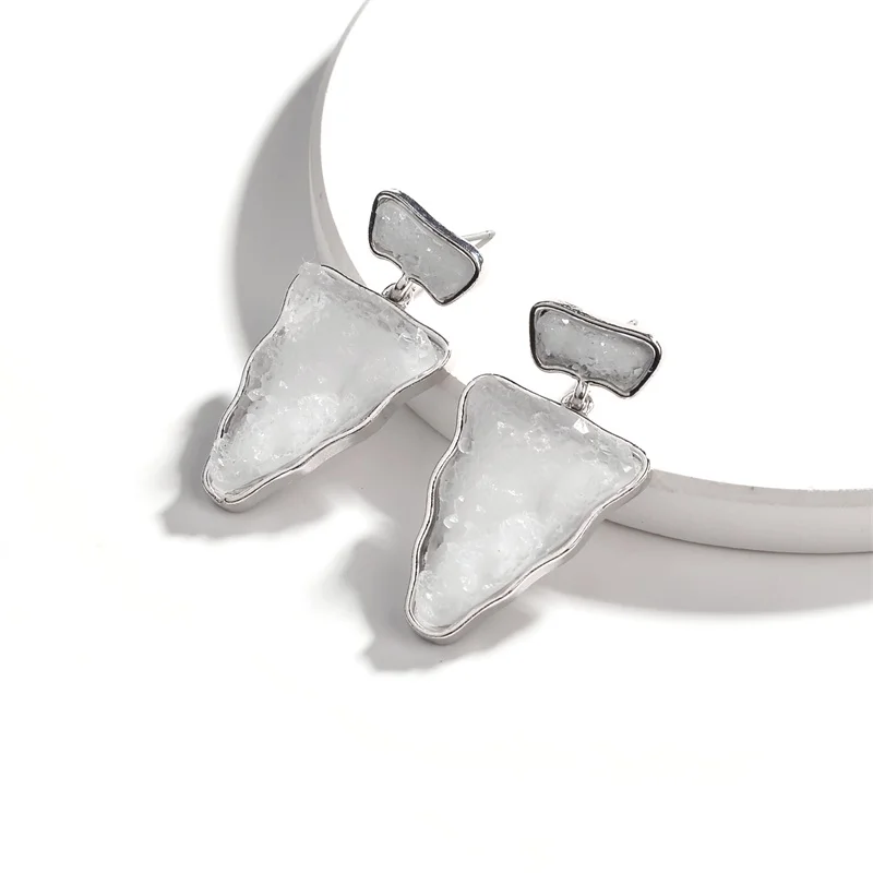 5 цветов Druzy Drusy серьги из искусственного камня Треугольники Стад Мода Известный