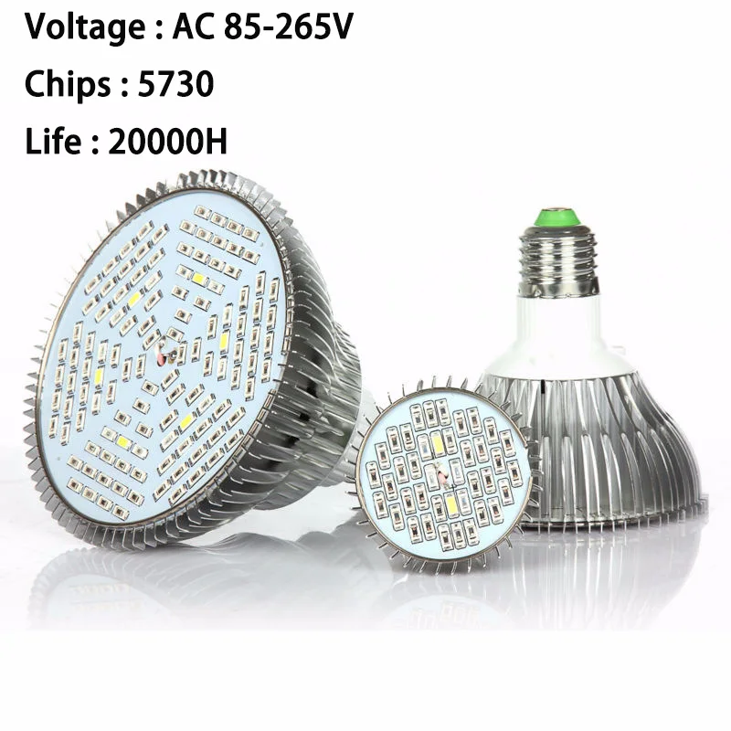 Фонасветильник светодиодный для выращивания растений E27 40 Вт 50 80 smd5730 48