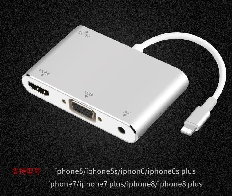 BOHYLOY конвертер для Lightning к HDMI VGA Jack аудио ТВ адаптер кабель iPhone X 8 7 Plus 6 6S адаптер| |