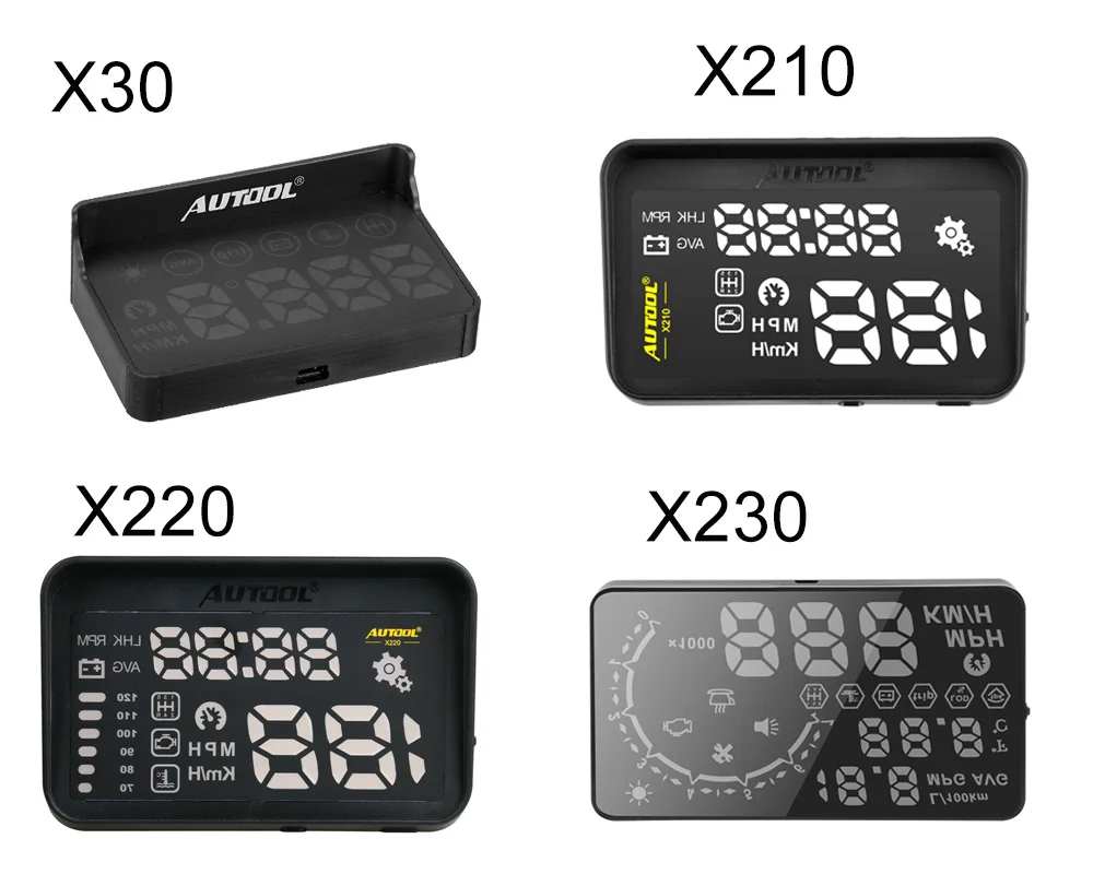 AUTOOL HUD Дисплей автомобиля OBD2 II проектор скорости автомобиля OBD Умный Цифровой измеритель скорости автомобиля X30 X210 X220 X230