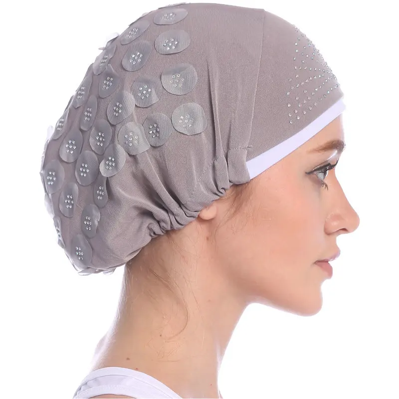 Babalet/женская элегантная мягкая шелковая 3D Цветочная дрель мусульманский тюрбан с