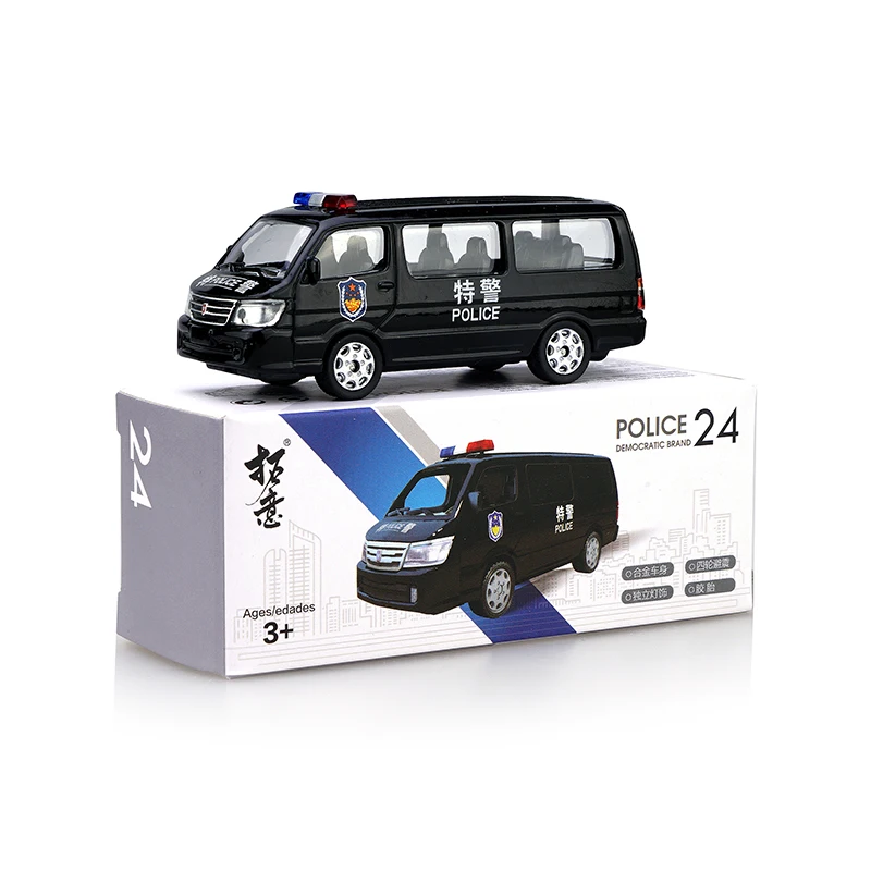 Моделирование 1: 64 Jetta Elan Wuling Hongguang Gold Cup, городское управление, Полицейская машина 01-24 модель автомобиля из сплава