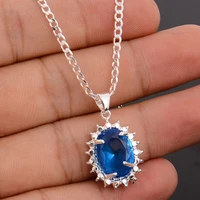 vnfuru wholesale new cubic zirconia pendants 2019 hot sale silver color blue pendant factory price new design pendant for women