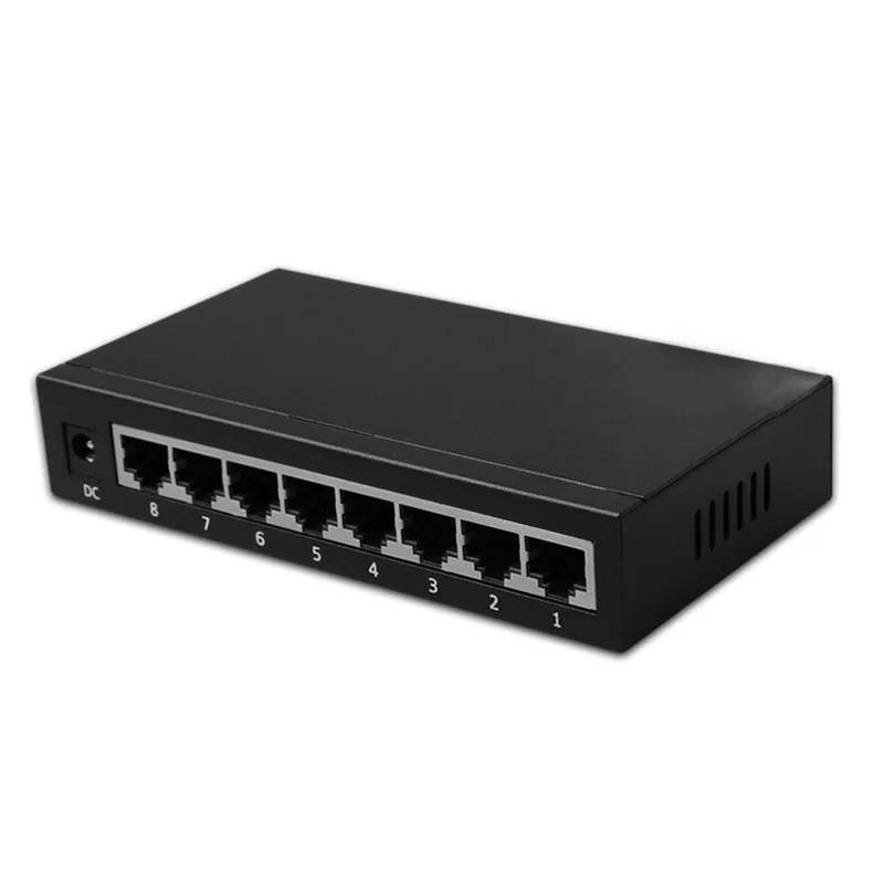 Мини 8 портовый сетевой гигабитный коммутатор 10/100/1000 Мбит/с Fast Ethernet концентратор