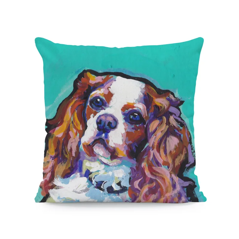 Роскошная наволочка для собак, скандинавский пуг, Basset, Goldendoodle, кавалер, король, Шарль, спаниель, подушки, 45 см, Декор, чехлы для диванов - Цвет: 10
