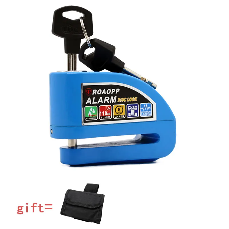 BL Lock bag Nuoxintr 110дб мотоциклетная сигнализация замок мотоцикл Противоугонная сигнализация колеса дисковый тормоз Безопасность Сирена замок для Harley YAMAHA - Цвет: BL Lock bag