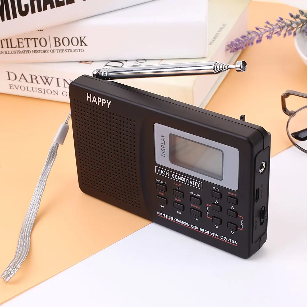 Цифровой дисплей радио mw и SW FM коротковолновый мульти диапазоновый приемник HRD-106