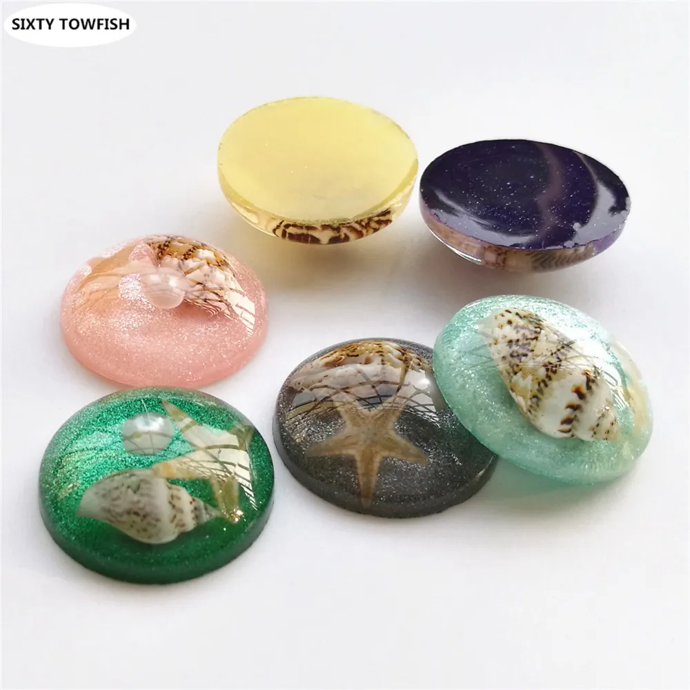 100 шт. бусины из ракушек и смолы диаметр 20 мм | Украшения аксессуары