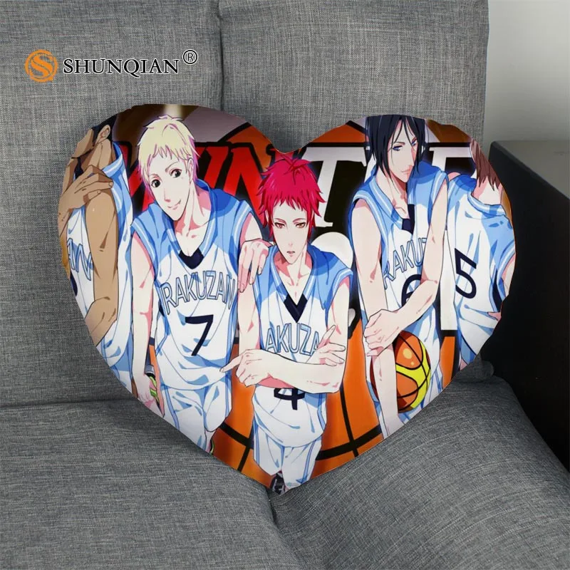 

Kuroko No Basketball Heart Shape Pillow Cover Size 41x36cm,47x42cm High Quality Custom zipper Pillowcase Cover