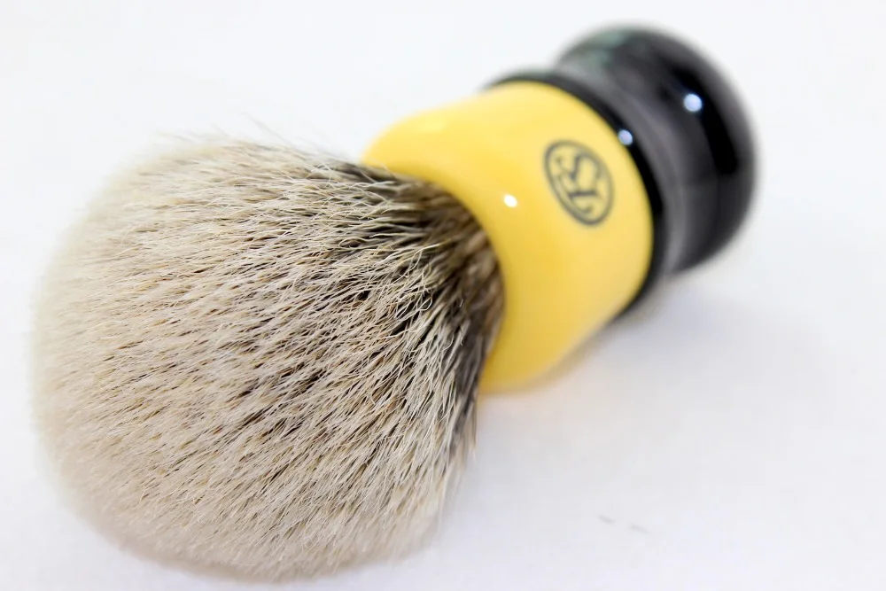 Frank Shaving(FS)-# FI24-YB26, лучшая щетка для бритья барсука с желтой черной ручкой, узел 24 мм+ подставка