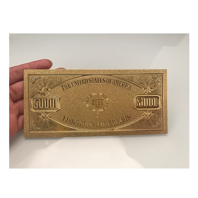 24k золотые банкноты фальшивые 5000 долларов счета в Мир бумажных денег купюры