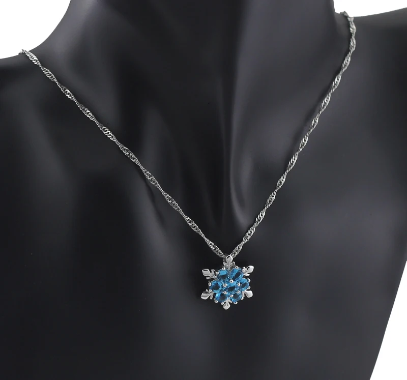 Женские Ювелирные наборы HAIMIS с синим камнем и серебряной цепочкой серьги