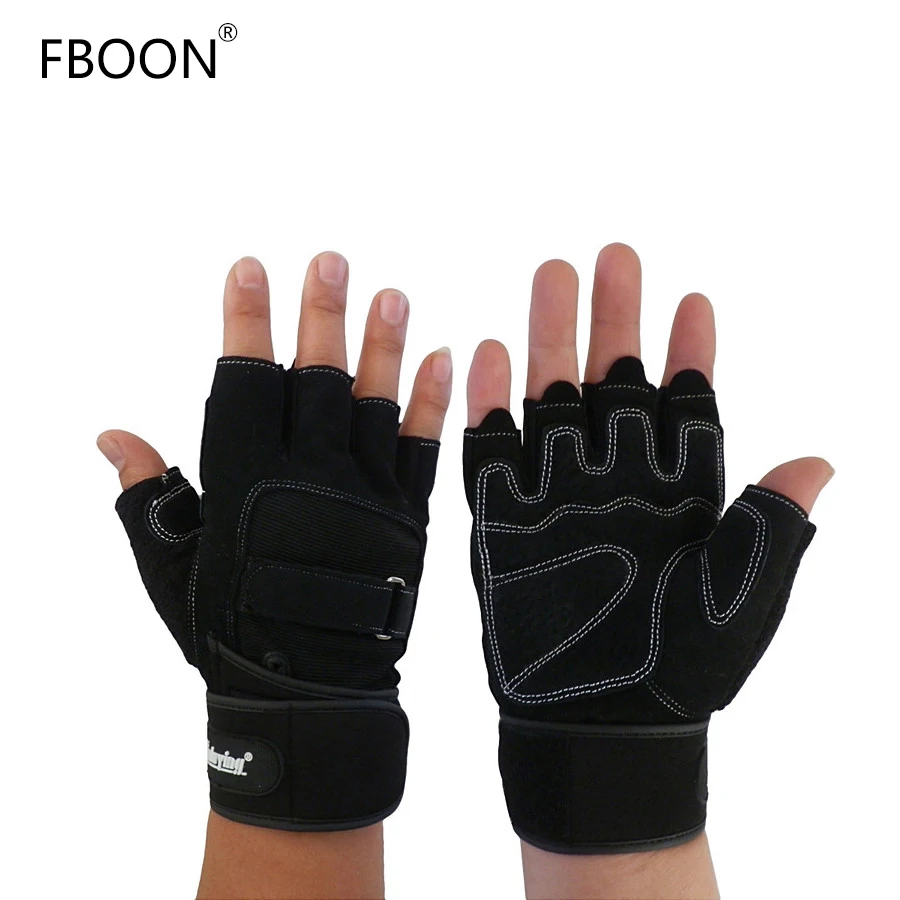 Fboon наручные Вес подъема перчатки Гантели Половина Finger Подъема Спортзал Фитнес