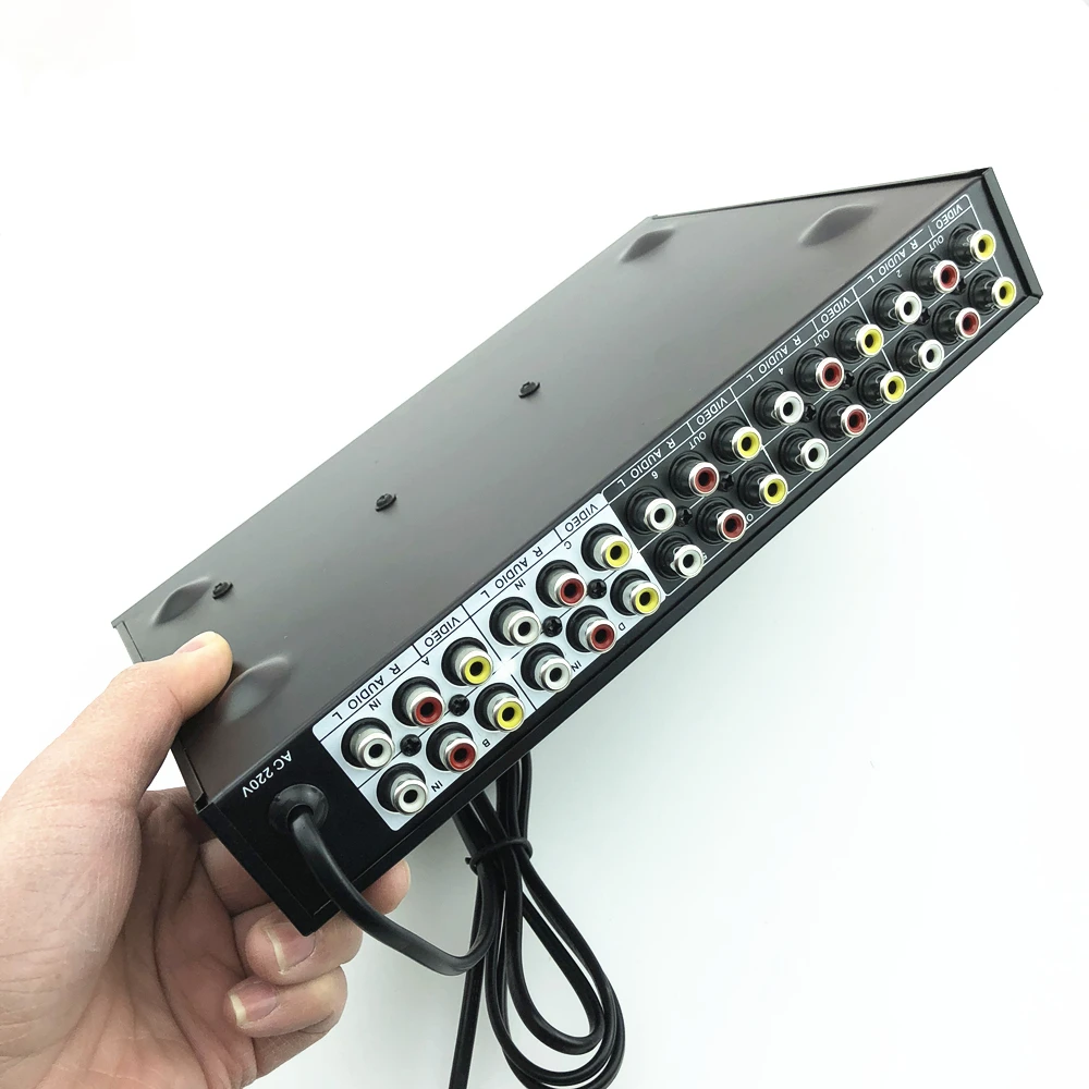 4 Порты 6 выход Композитный 3 RCA аудио видео AV Переключатель выбора Switcher коробка в