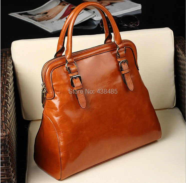 2015 oil wax genuine leather bags handbags women famous brands tote hand shoulder vintage belt design messenger | Багаж и сумки