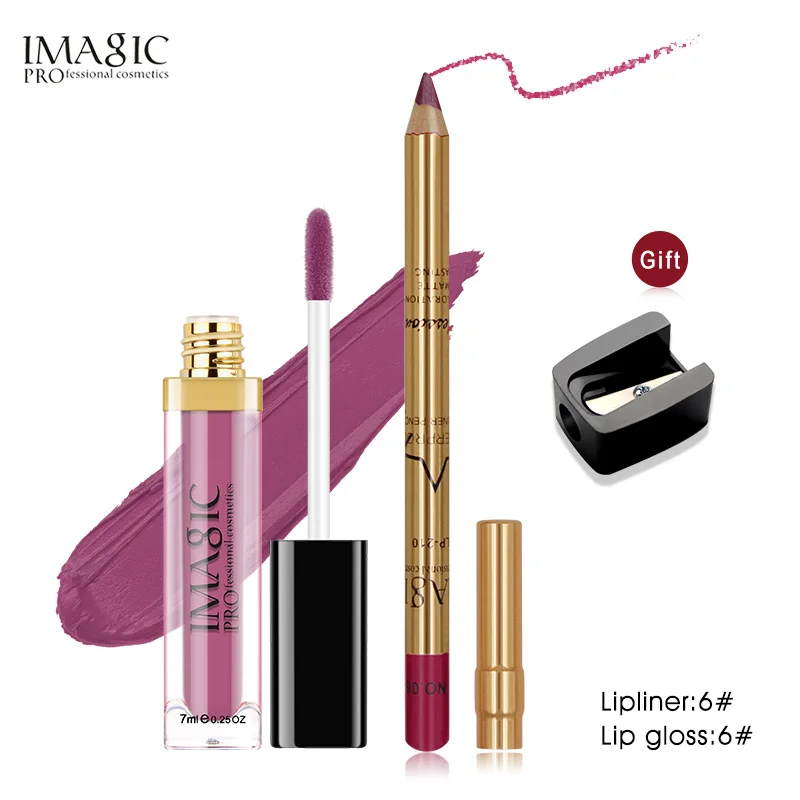 Pen 6 lip 6 IMAGIC, новинка, жидкая помада, матовая, макияж, водостойкая, красные губы, стойкий блеск, матовая черная помада, матовая, сексуальная, для губ, глазурь, комбинация - Цвет: Pen 6 lip 6