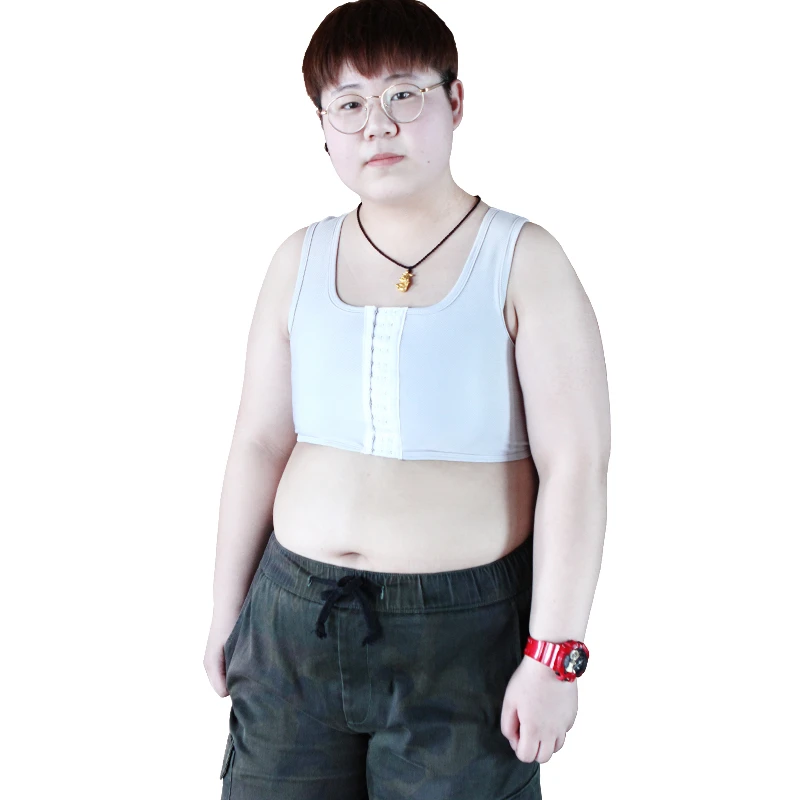 Tomboy сетчатый нагрудный бандаж Транс ультра-плоские Дышащие Короткие Корсеты Les размера плюс жилет топы Косплей Спортивное нижнее белье - Цвет: Серый