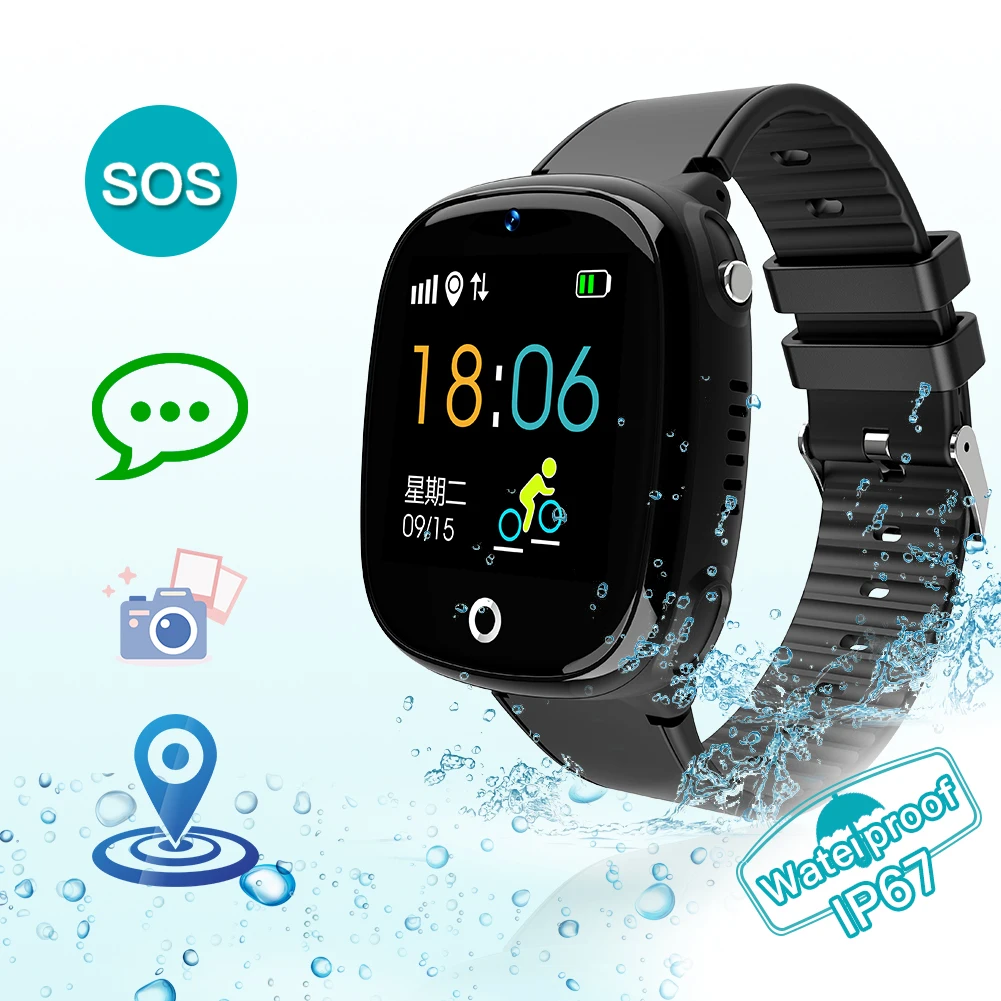 IP67 цветной экран часы Детские умные часы телефон gps трекер позиционирование IP67 водонепроницаемые часы для детей