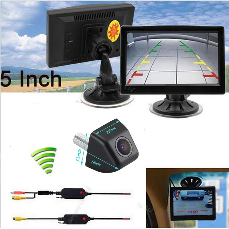 2017 Беспроводная HD Автомобильная 5 &quotTFT монитор дисплей присоска с CCD авто камера