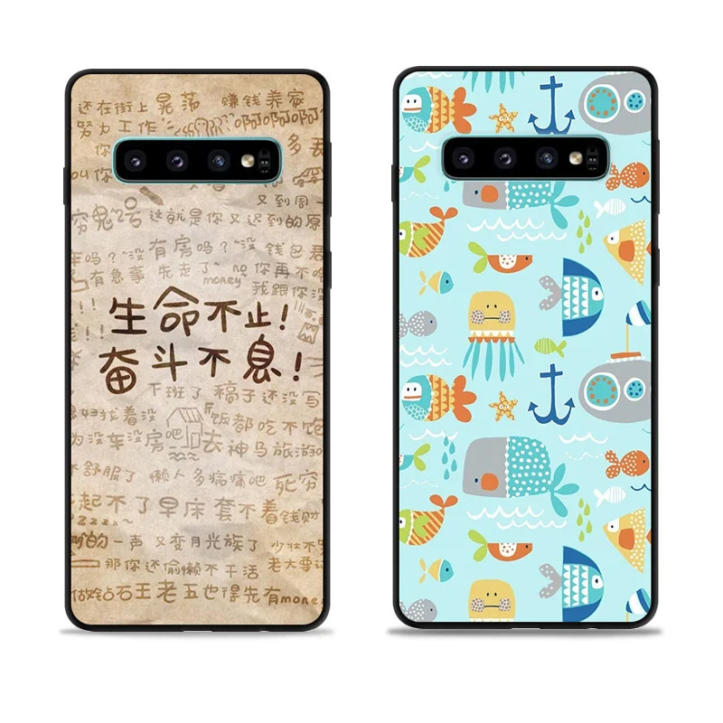 Чехол для Samsung Galaxy S10 + мягкий силиконовый чехол из ТПУ с принтом Plus G9750 защитный