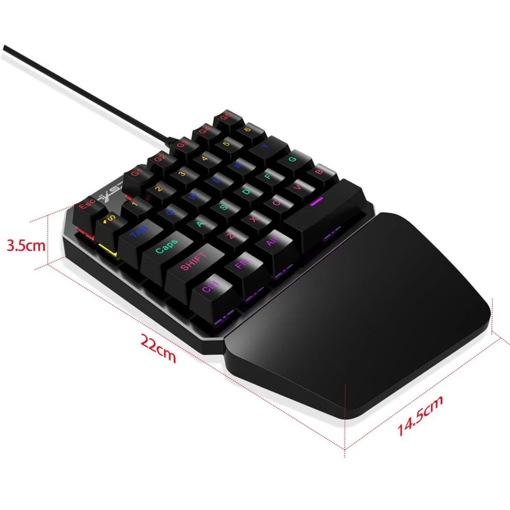 Игровая клавиатура J100 механическая для одной руки мобильных игр с левой ручкой 35