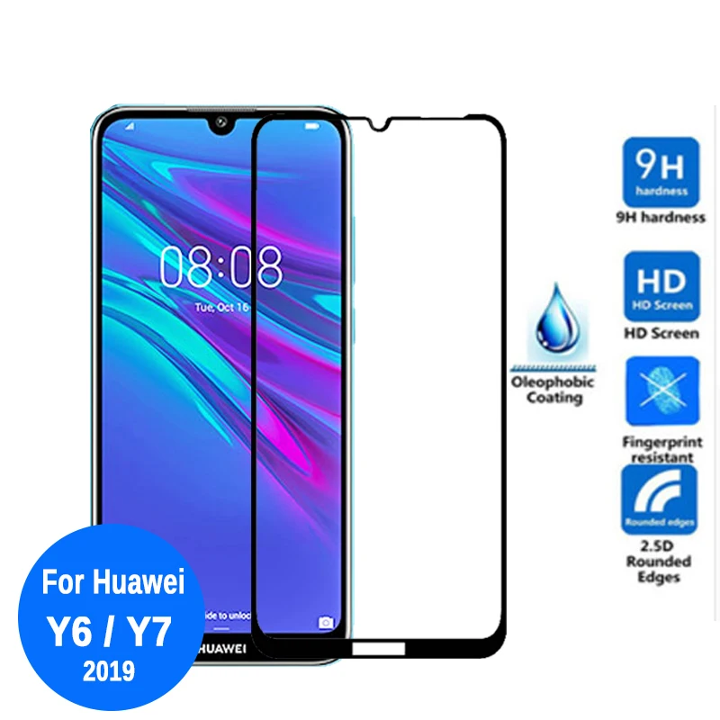 Защитное стекло для Huawei Y6 2019 защита экрана полное покрытие защитная пленка