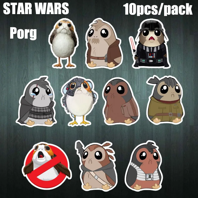 40 шт. Звездные войны 8 Polgers Bird Porgs стикер багаж чемодан ноутбук мобильный телефон