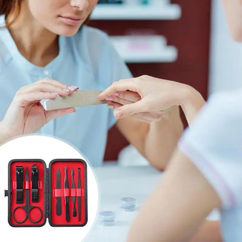 7 шт./компл. маникюрный набор Профессиональный Пинцет Ножницы нож ушной кабон