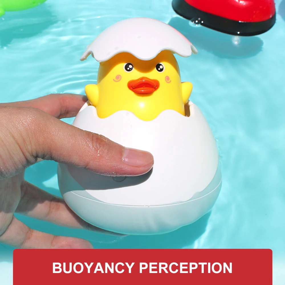 Duck 1 Набор ABS детская игрушка для ванной младенцев утиный пингвин яйцо посыпки душ игрушки интерактивное образование для детей душ игры подарки - Цвет: Duck