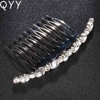 qyy fashion 2019 wedding bridal hair comb pins rhinestone crystals hair combs clips wedding hair jewelry accessories for women