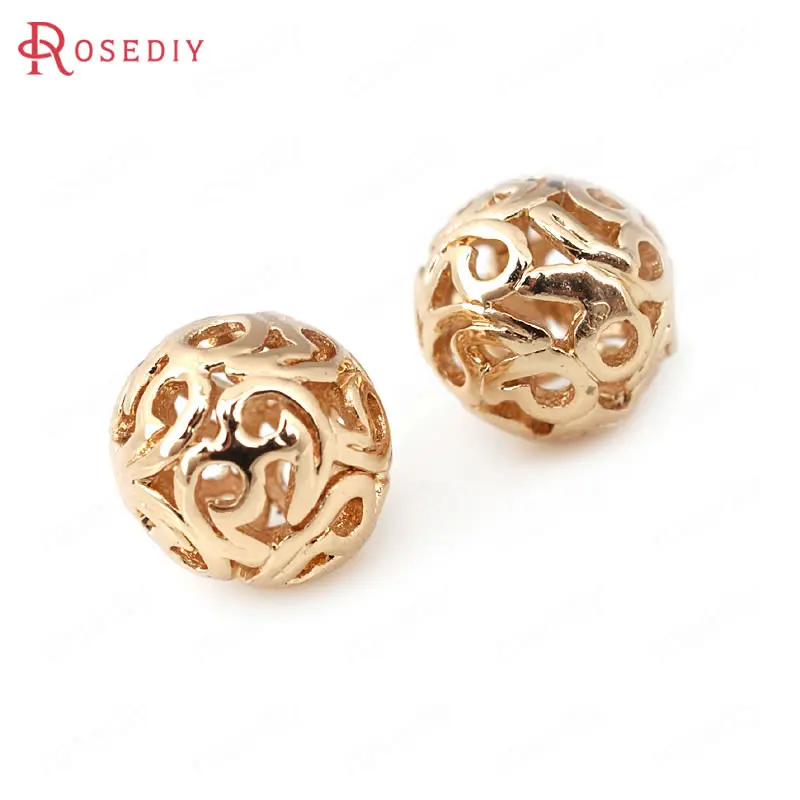 6 шт. латунные полые круглые бусины 8 5 мм 10 24 к цвета шампанского|round beads|beads roundbeads