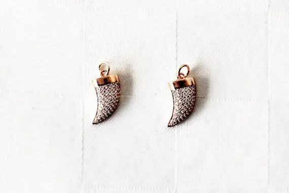 Чешские тонко выполненные 15 мм подвеска в виде рога с соединительное кольцо|ring