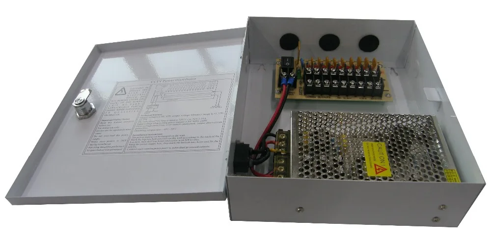 CE утвержден DC12V 10A 9 канальный CCTV Блок питания для камеры наблюдения Выход