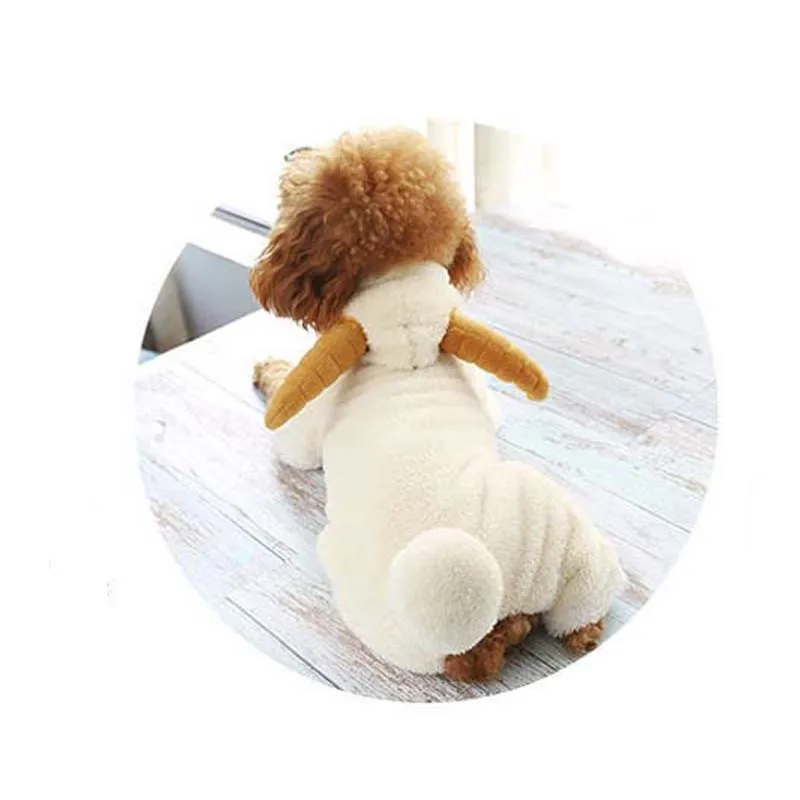 Funny Cute Goat Puppy Dog Hoodie Coat Clothes Autumn Winter Fleece Warm Cat Jackets Four Legs with Hat Pet Hoodies 10E | Дом и сад