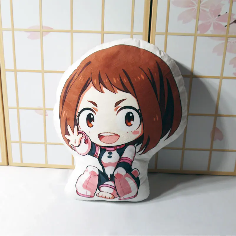 E My Hero Academy Подушка Игрушка Аниме izku Bakugou Todoroki OCHACO Tsuyu короткая плюшевая кукла Двусторонняя Наволочка 50 см - Цвет: E