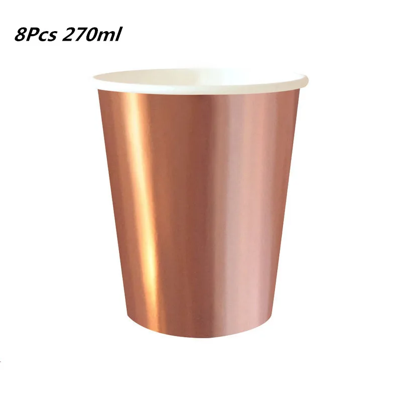 Rose Gold Disposable Tableware Sets Pineapple Plate Flamingo Straws Cup Summer Hawaii Party Supplies Birthday Wedding Decoration | Дом и сад