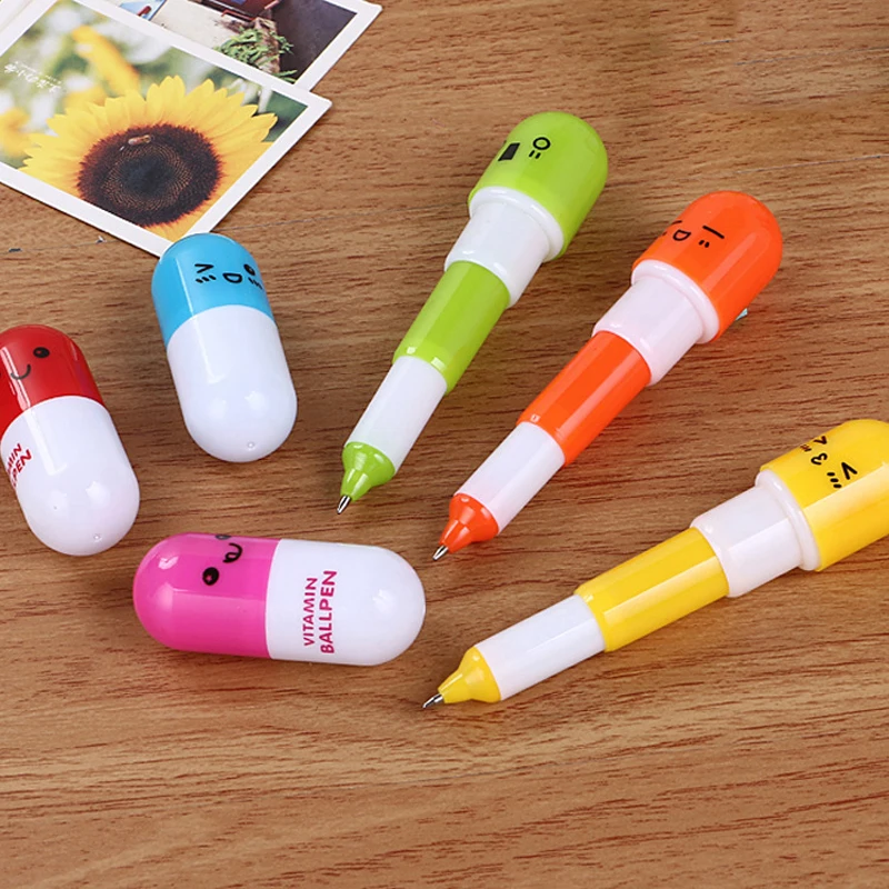 Новинка телескопическая Шариковая ручка 20 шт./лот милые витаминные капсульные