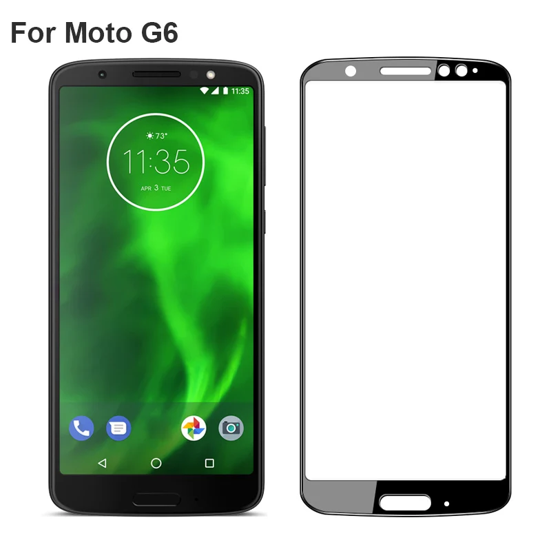 2 шт. черный ультра-тонкий Защита экрана закаленное стекло 5 7 для мото G6 G 6 полный