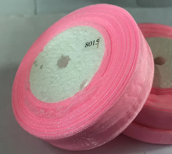 geinne 12mm-50mm wide 50 yards/roll pink organza Ribbon Wholesale Gift Wrapping Christmas ribbons | Дом и сад