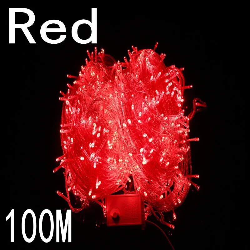 Красный цвет 100 метров 800 LED Рождественские огни 8 режимов для декоративных