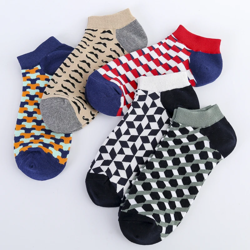 10 пар/лот мужские носки до щиколотки новинка креативный дизайн повседневные