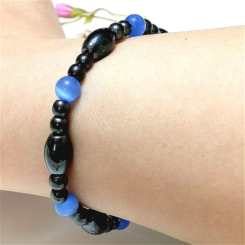 2018 Fashion Blue Magnet Slimming Bracelets For Woman Men Magnets Of Lazy Bracelet Lose Weight Magnetic Health Jewelry | Украшения и