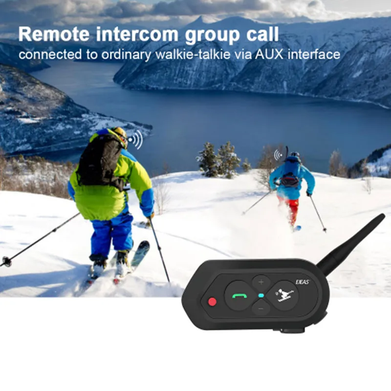EJEAS SKI10 1200 м Bluetooth лыжный шлем гарнитура большая кнопка 500 мАч AUX Auo переподключение