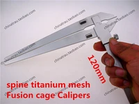 medical orthopedic instrument spine lumbar vertebra titanium mesh fusion cage calipers stainless steel length measuring ruler ao