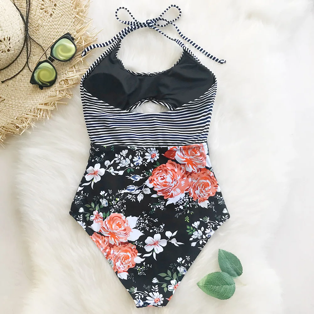 CUPSHE секретный аромат печати Цельный купальник CutoutBikini купальник Бразильский бикини Монокини Maillot De Bain