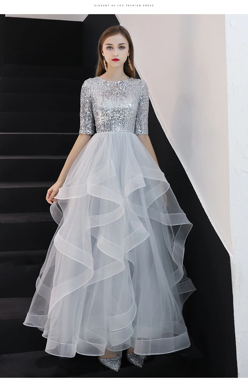 Robe De Soiree/Новинка года; Длинные вечерние платья с блестками на шнуровке для невесты; элегантные вечерние платья в пол; LYFY36