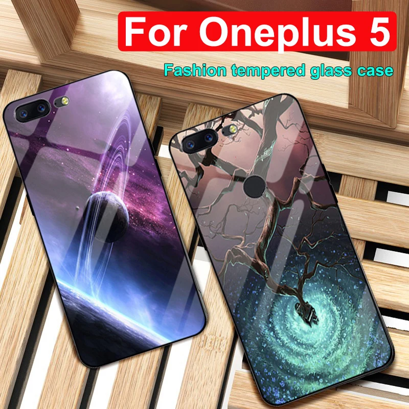 Чехол 5 дюйма для Oneplus чехол A5000 закаленное стекло с рисунком звездного неба +