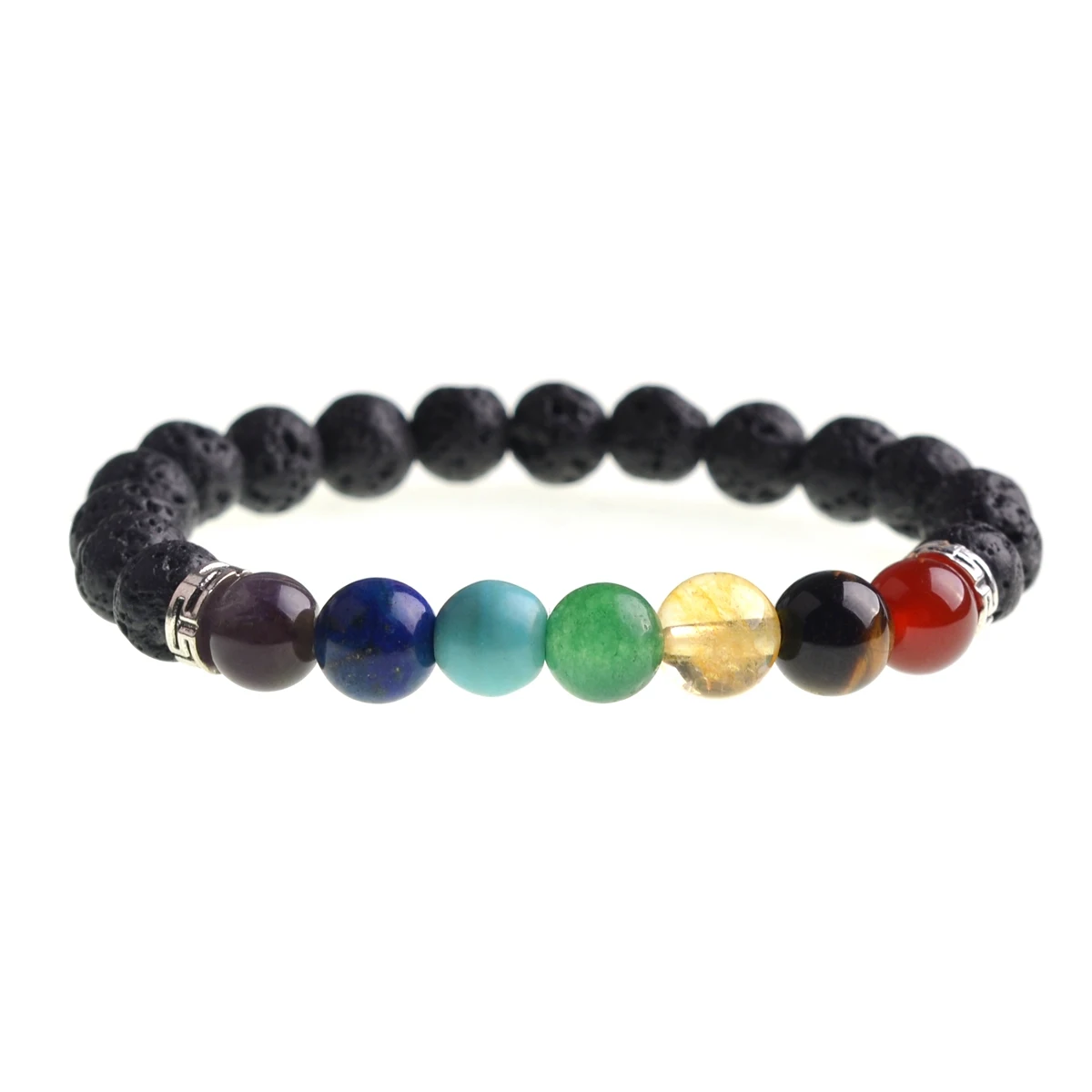 7 Chakra Stone Yoga Healing Beaded Bracelet Natural Lava  Diffuser   Pearls Jewelry Reiki s For Women Men
